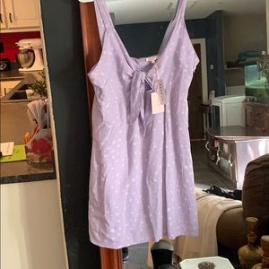 PacSun tie front lavender mini dress.